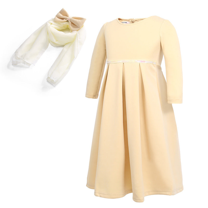 Girl's Dress Turban Bowknot Set