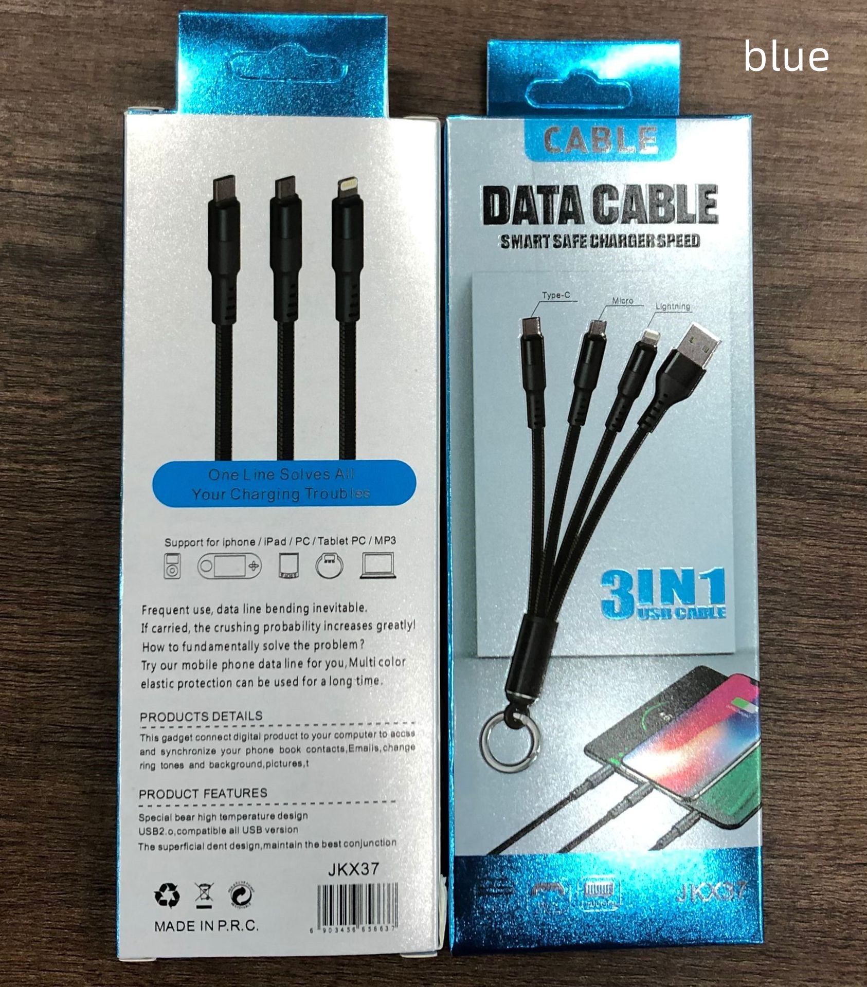 3 In 1 Multi Charger Cable For Phone Super Fast Charging Data Cable Mobile Phone Charging Cord Kable