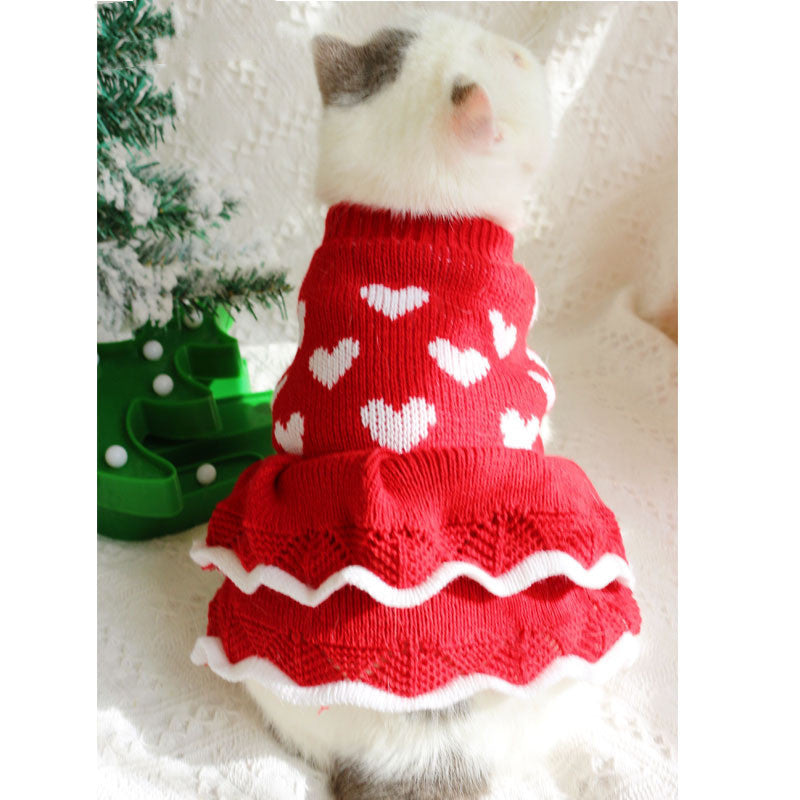 Princess Dress New Year Festive Warm Sweater Dog Christmas