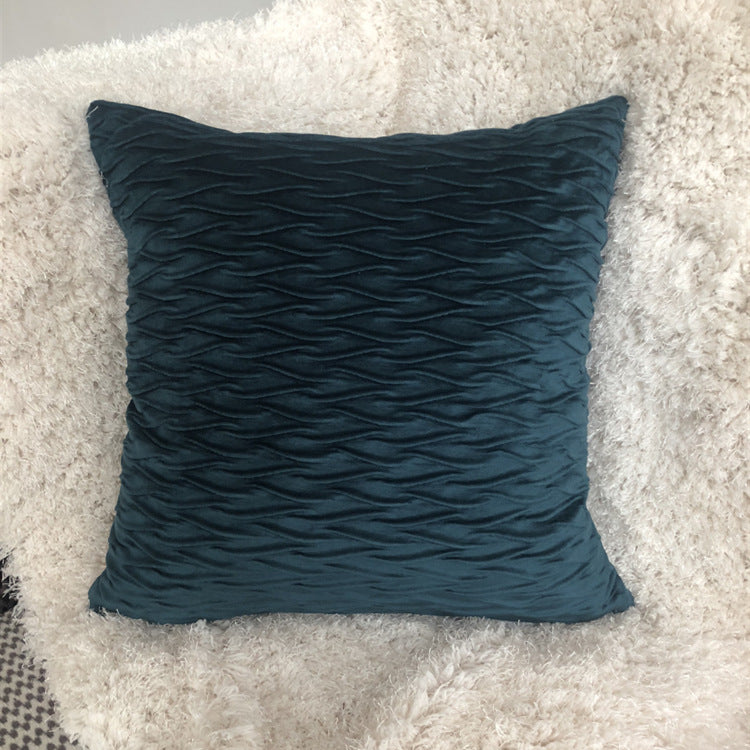 Solid Velvet Pleated Pillowcase Dutch Velvet Sofa Cushion Headrest