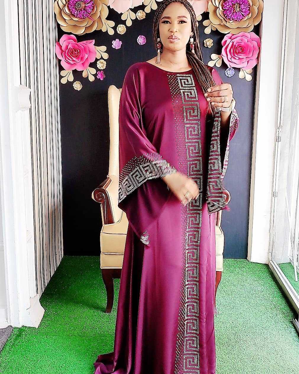 Muslim Lslamic Style Plus Size Robe Style Silk Hot Drilling Source