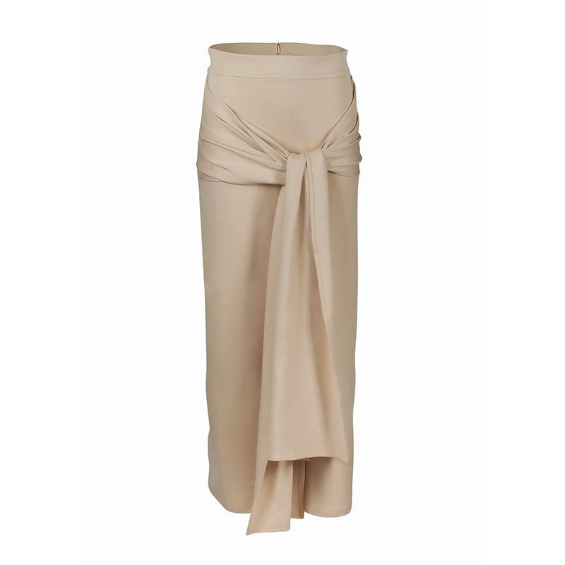 Women's lace solid color Muslim bag hip skirt