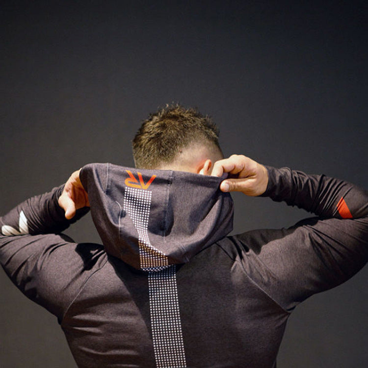 New Men's Fitness Casual Sports Quick-drying Hooded T-shirt Sweater
