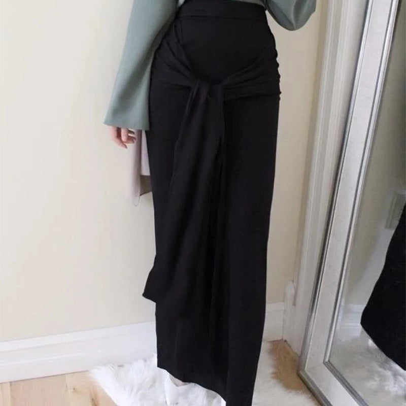 Women's lace solid color Muslim bag hip skirt