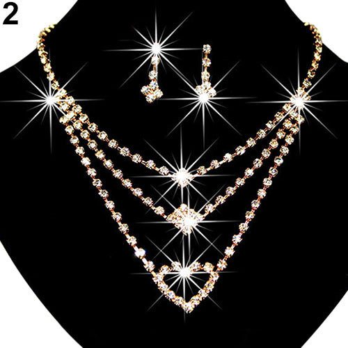 Fashion Layered Necklace And Earrings Set