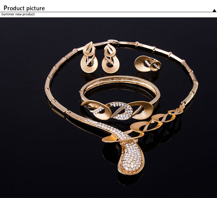 Personalized Four-piece Alloy Necklace And Earrings