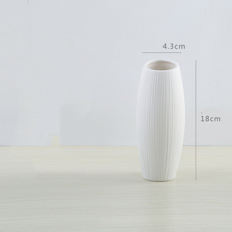 Decoration white ceramic vase