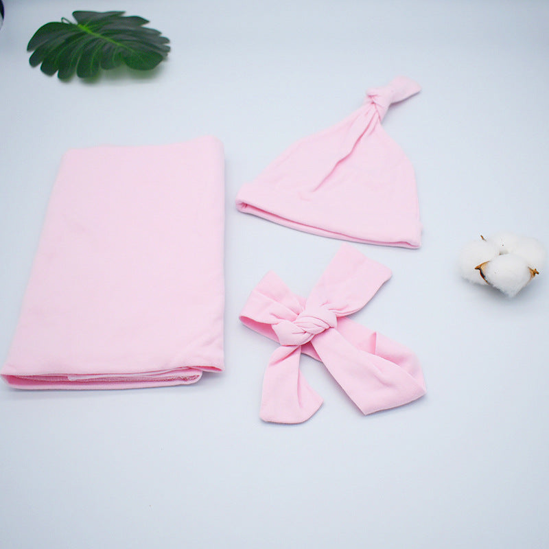 Newborn Headband Wrapper Baby Fetal Cap Blanket