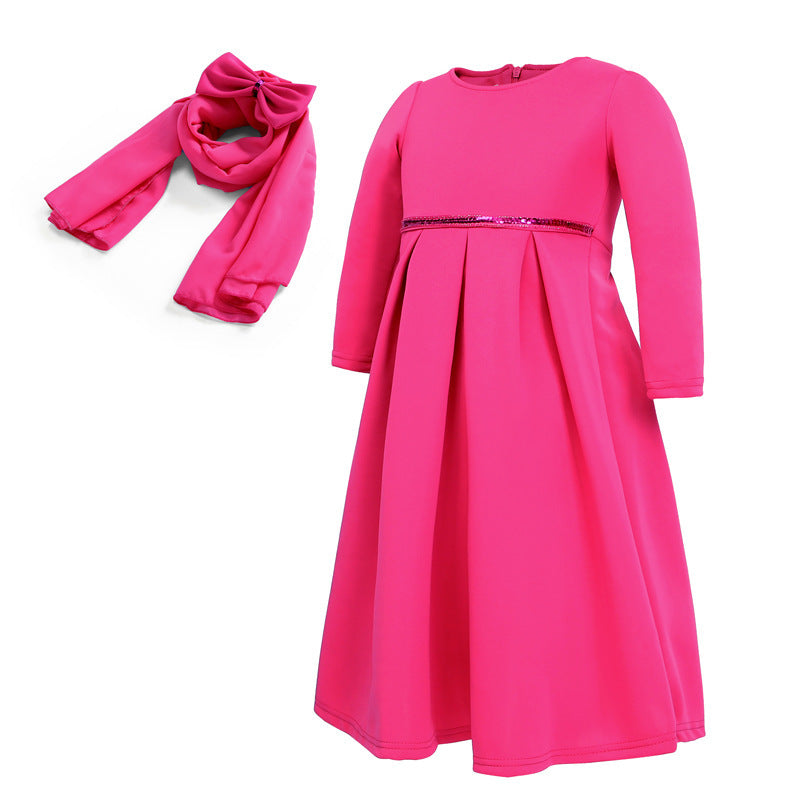 Girl's Dress Turban Bowknot Set