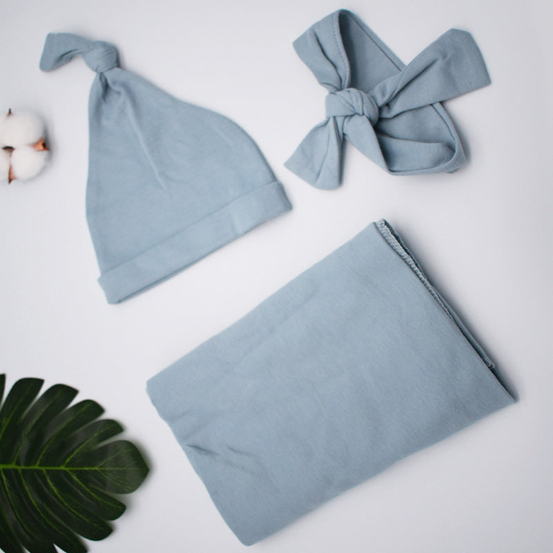 Newborn Headband Wrapper Baby Fetal Cap Blanket