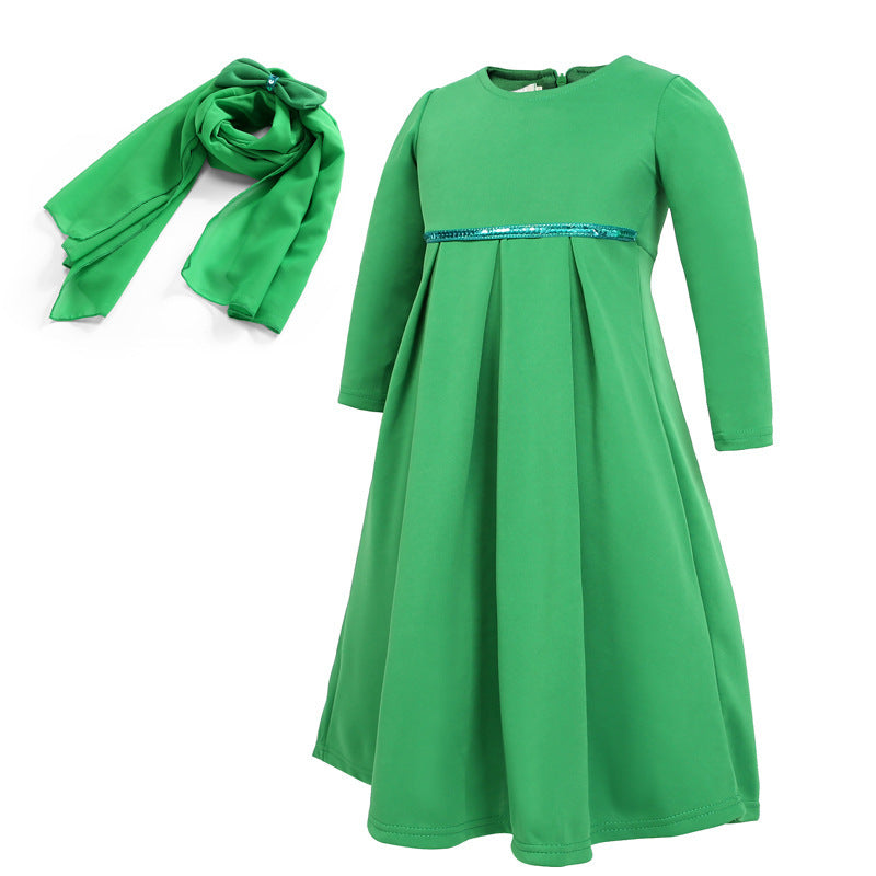 Girl's Dress Turban Bowknot Set