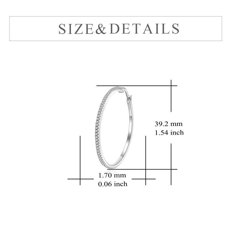 40mm Hoop Earrings for Women Girls 925 Silver