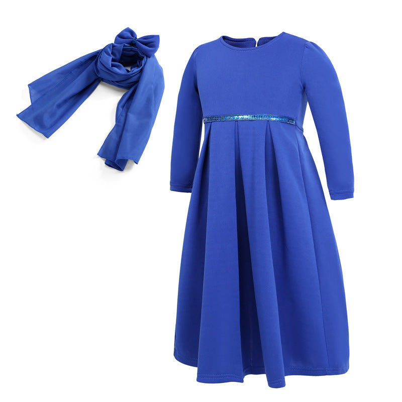 Girl's Dress Turban Bowknot Set