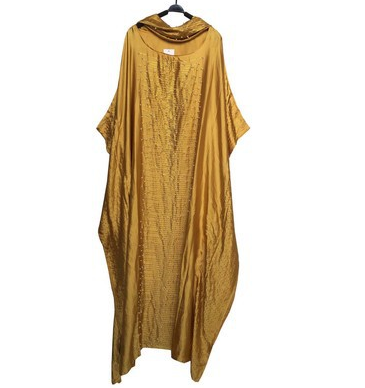 Round neck loose bat sleeve robe with turban