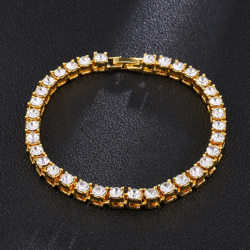 CZ Diamond Prismatic Bar 20mm Bold Gold Chain