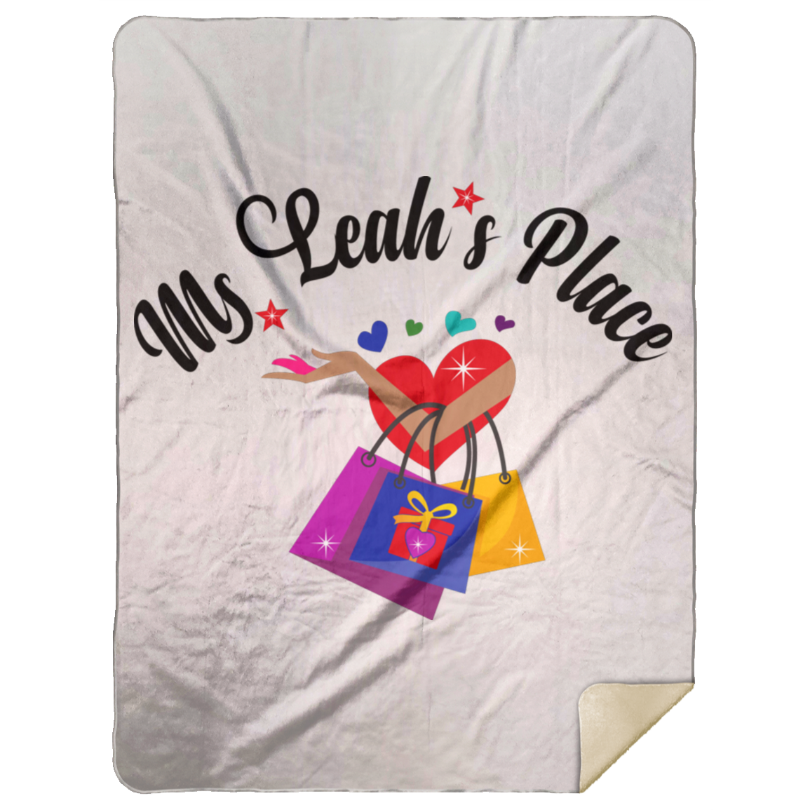 Ms. Leah's Place Logo Blanket Premium Mink Sherpa Blanket 60x80