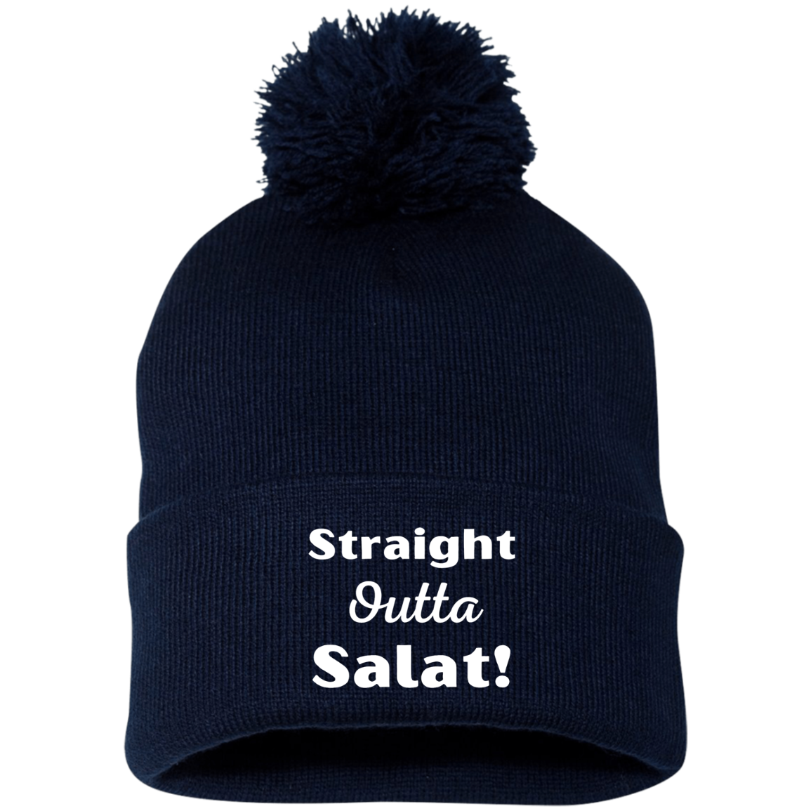 STRAIGHT OUTTA SALAT! Embroidered Pom Pom Knit Cap (MORE COLOR OPTIONS)