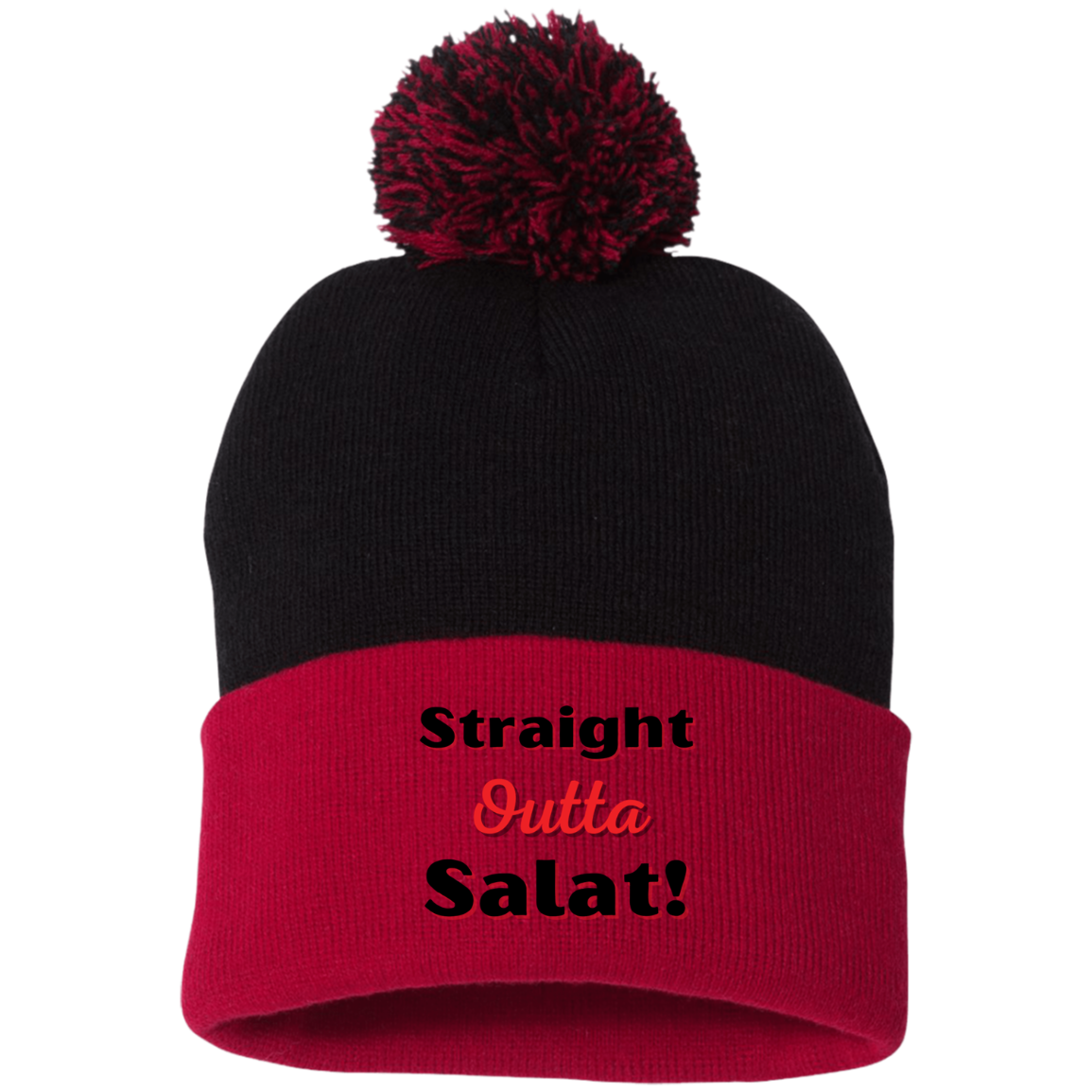 STRAIGHT OUTTA SALAT! Embroidered Pom Pom Knit Cap (MORE COLOR OPTIONS)