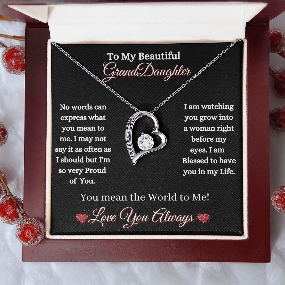 GRANDDAUGHTER - FOREVER LOVE NECKLACE - (BLK)