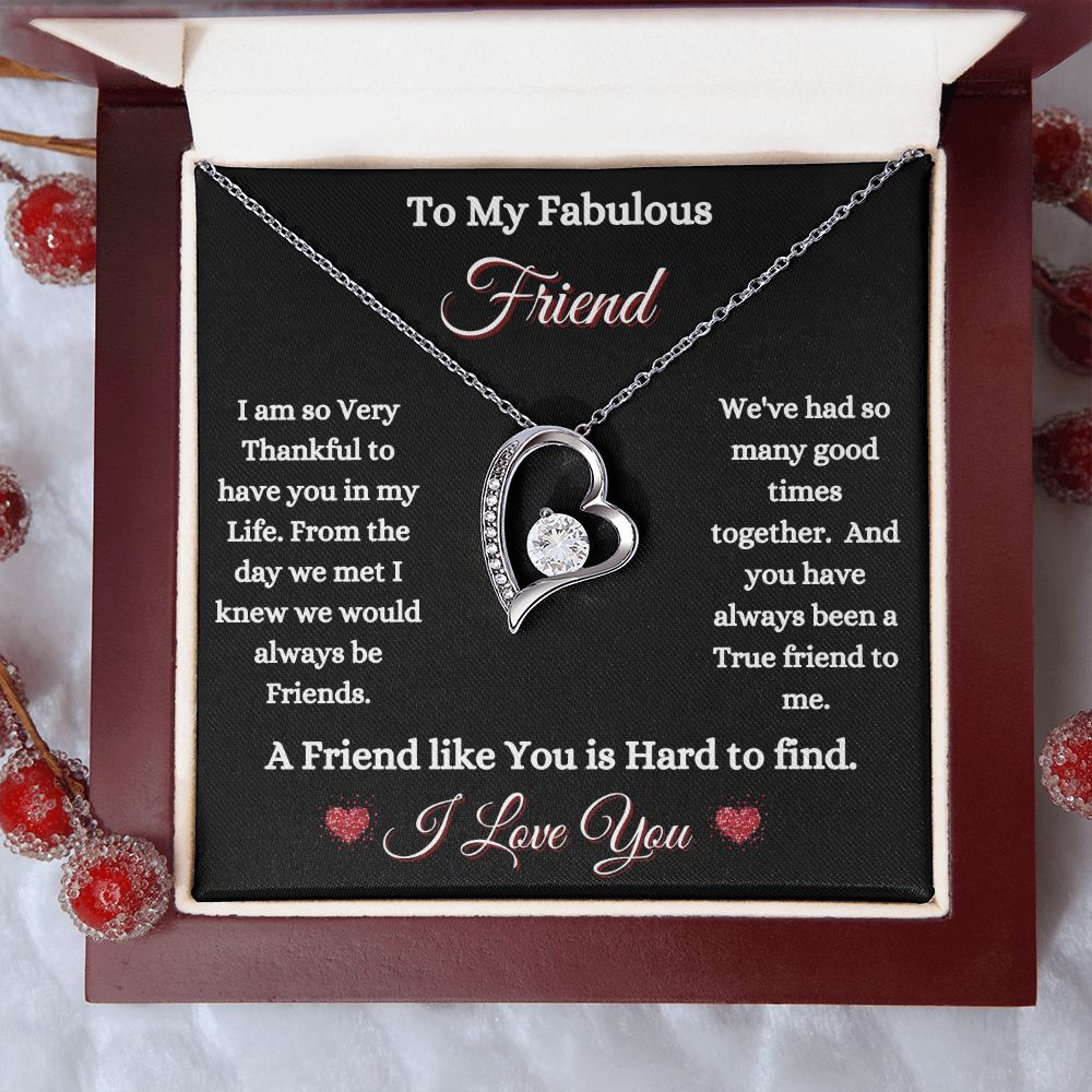FRIEND - TO MY FABULOUS FRIEND - FOREVER LOVE NECKLACE (BLK)