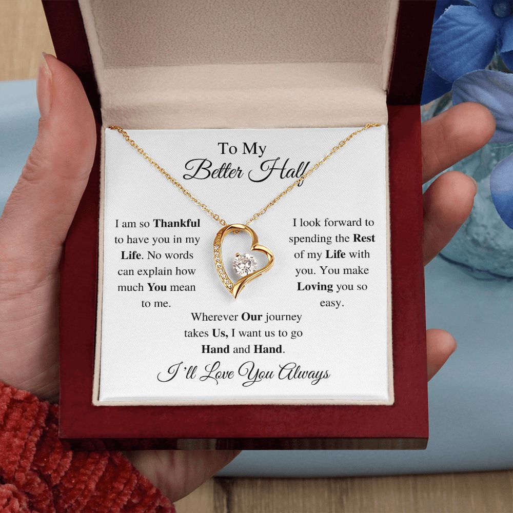 TO MY BETTER HALF - FOREVER LOVE NECKLACE (WHITE)