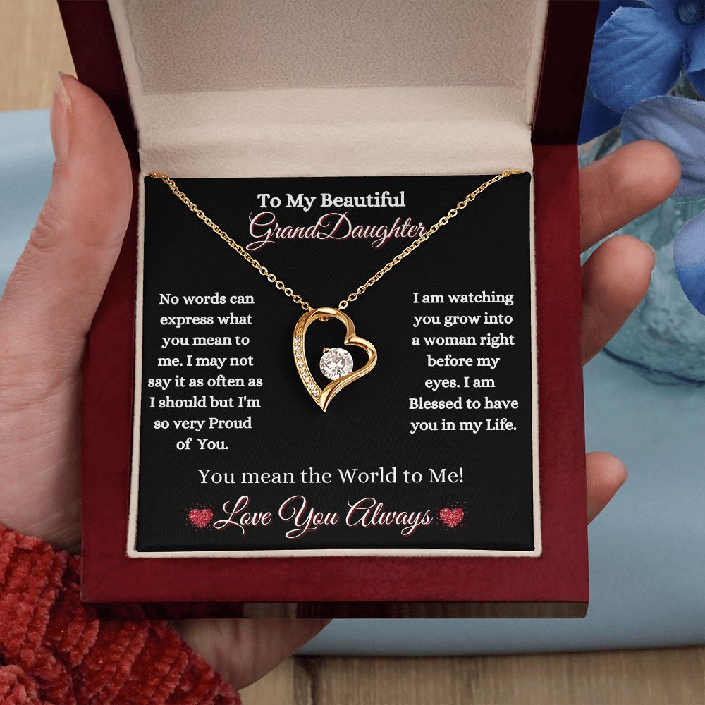 GRANDDAUGHTER - FOREVER LOVE NECKLACE - (BLK)
