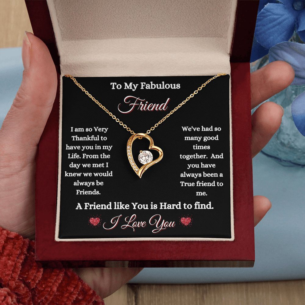 FRIEND - TO MY FABULOUS FRIEND - FOREVER LOVE NECKLACE (BLK)