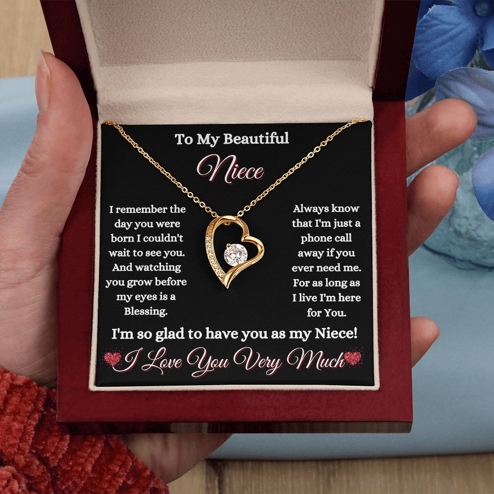 NIECE - - TO MY BEAUTIFUL NIECE - FOREVER LOVE NECKLACE (BLK)