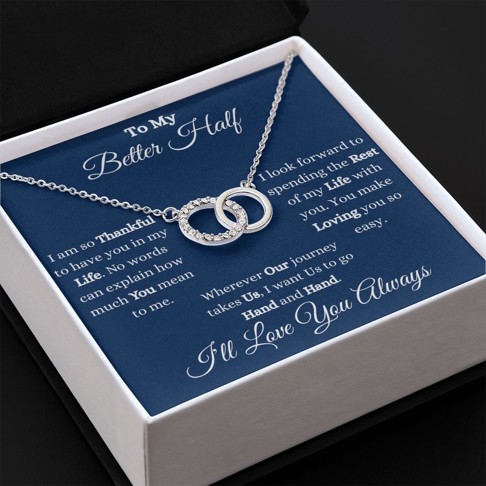 TO MY BETTER HALF - PERFECT PAIR NECKLACE - (BLUE)