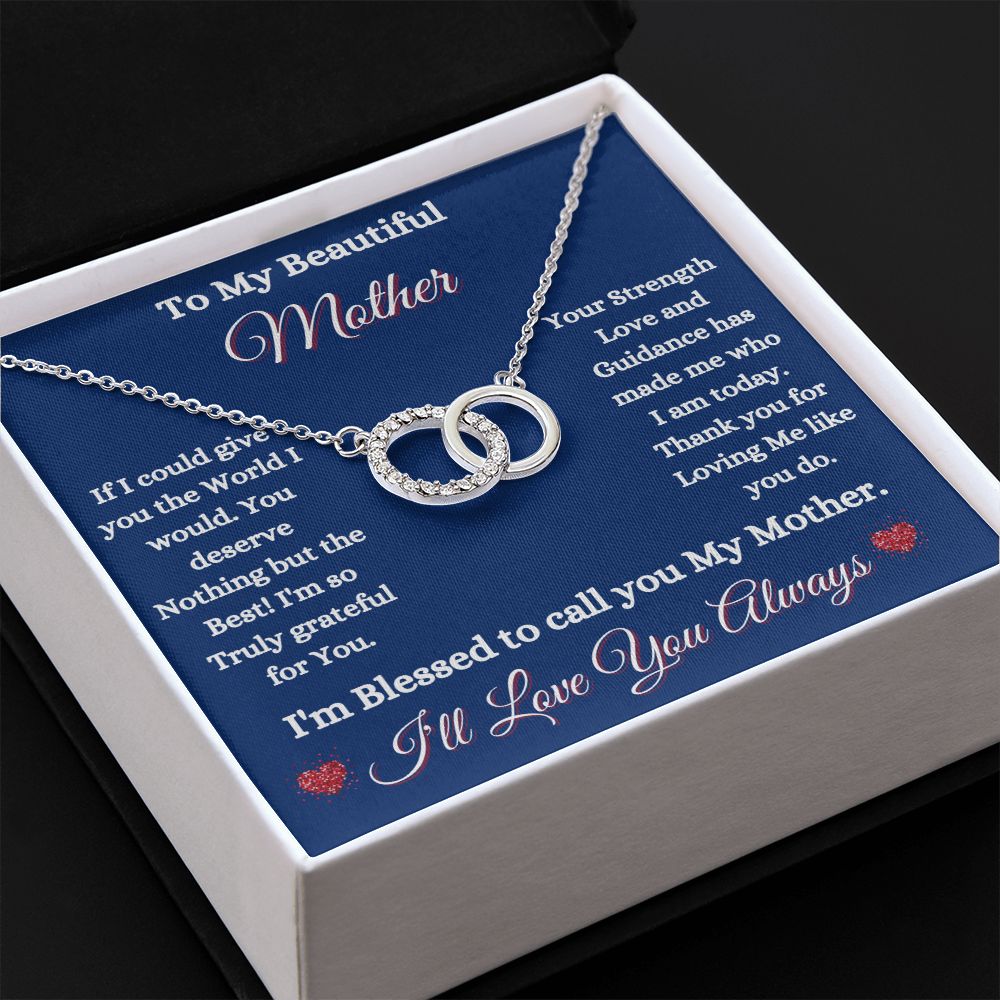 MOTHER - TO MY BEAUTIFUL MOTHER - PERFECT PAIR NECKLACE (BLUE)