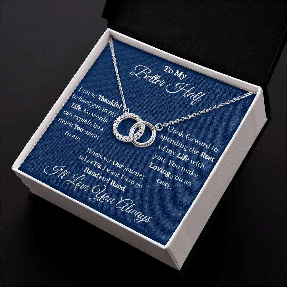 TO MY BETTER HALF - PERFECT PAIR NECKLACE - (BLUE)