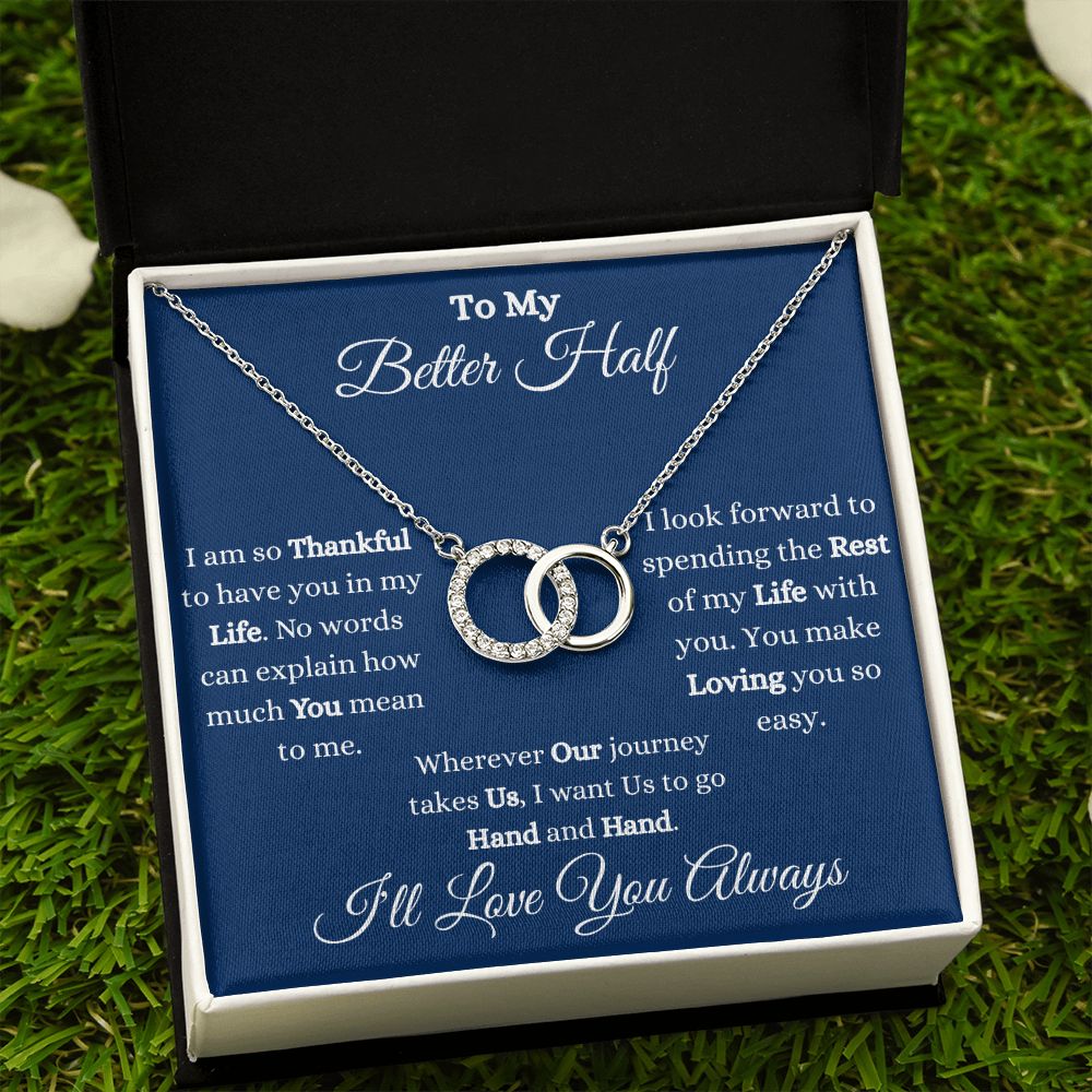TO MY BETTER HALF - PERFECT PAIR NECKLACE - (BLUE)