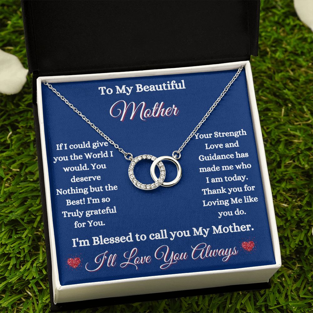 MOTHER - TO MY BEAUTIFUL MOTHER - PERFECT PAIR NECKLACE (BLUE)