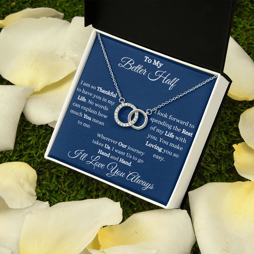 TO MY BETTER HALF - PERFECT PAIR NECKLACE - (BLUE)