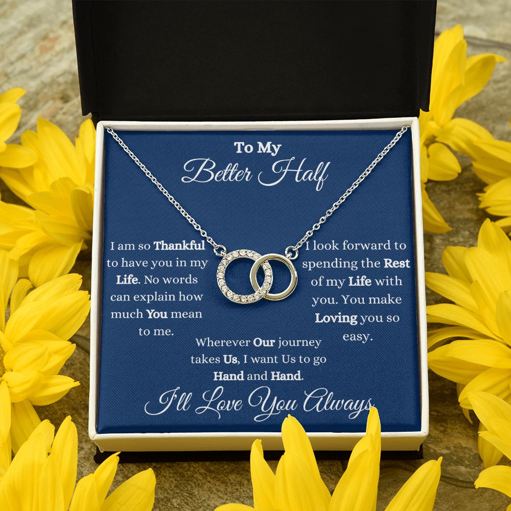 TO MY BETTER HALF - PERFECT PAIR NECKLACE - (BLUE)