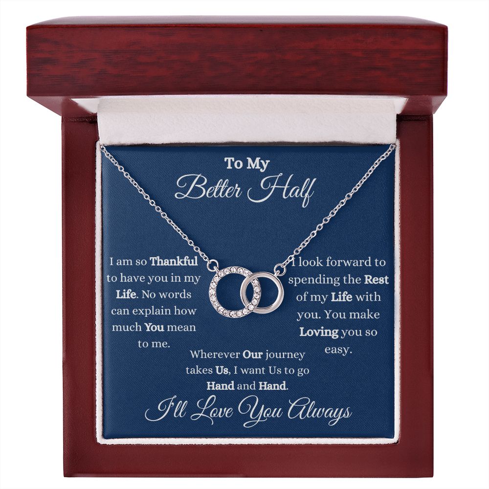 TO MY BETTER HALF - PERFECT PAIR NECKLACE - (BLUE)