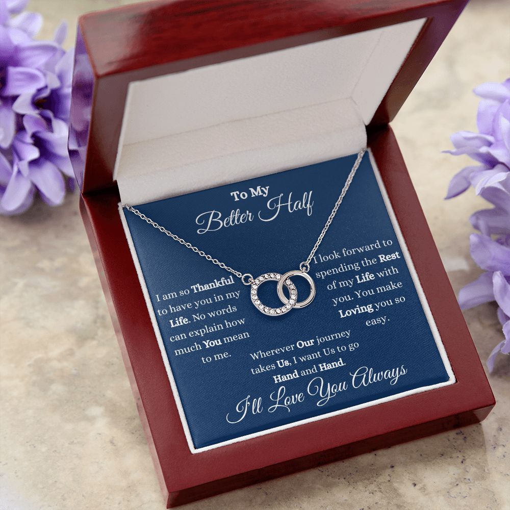 TO MY BETTER HALF - PERFECT PAIR NECKLACE - (BLUE)