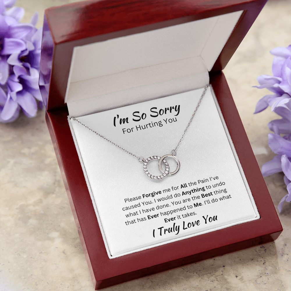 I'M SO SORRY FOR HURTING YOU - PERFECT PAIR NECKLACE - (WHITE)