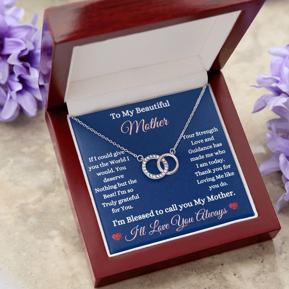 MOTHER - TO MY BEAUTIFUL MOTHER - PERFECT PAIR NECKLACE (BLUE)