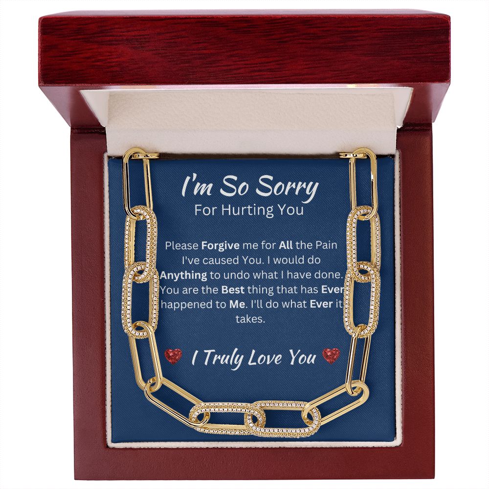 I'M SO SORRY - FOREVER LINKED UNISEX NECKLACE - (BLUE)
