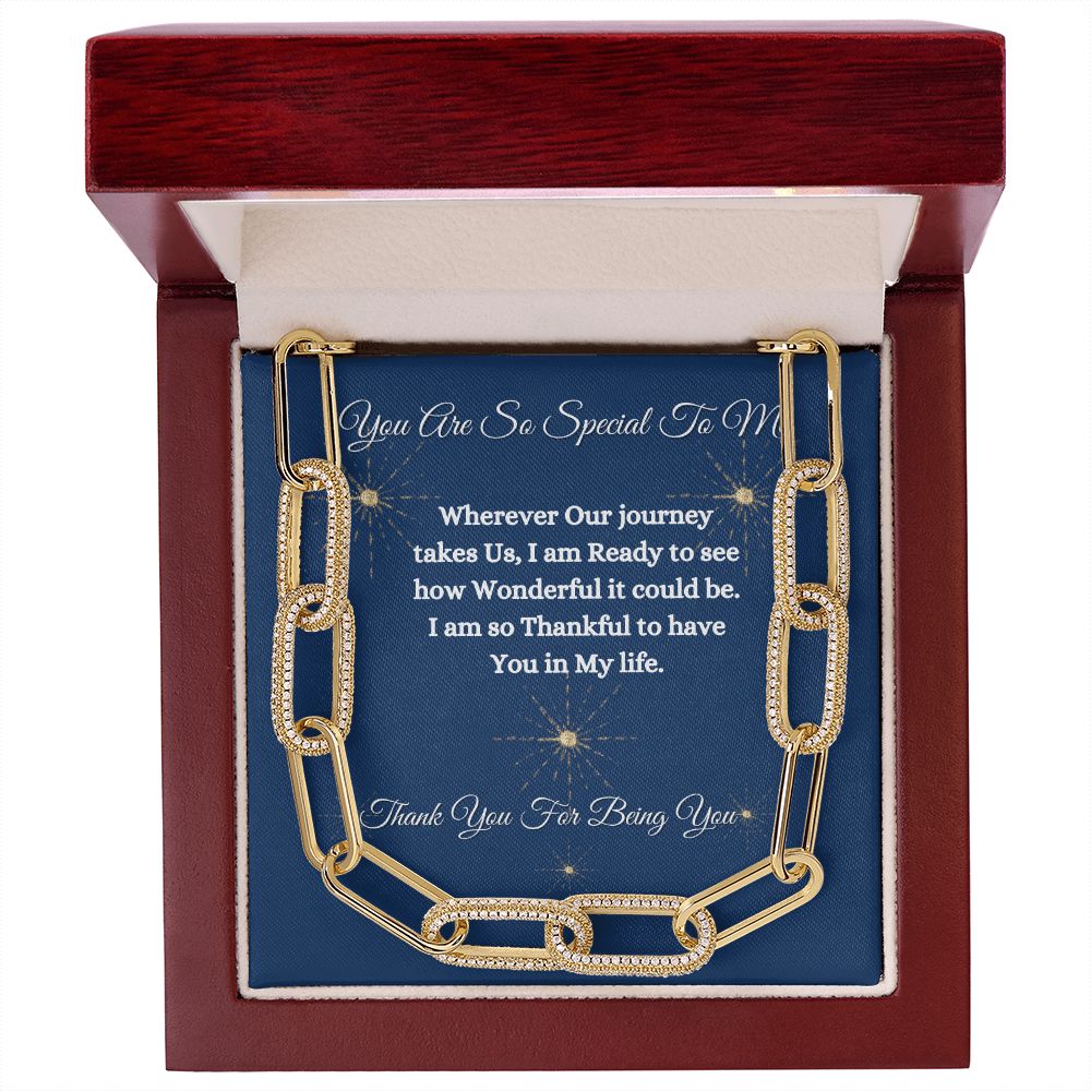 YOU ARE SO SPECIAL TO ME - UNISEX - FOREVER LINK NECKLACE - (BLUE)
