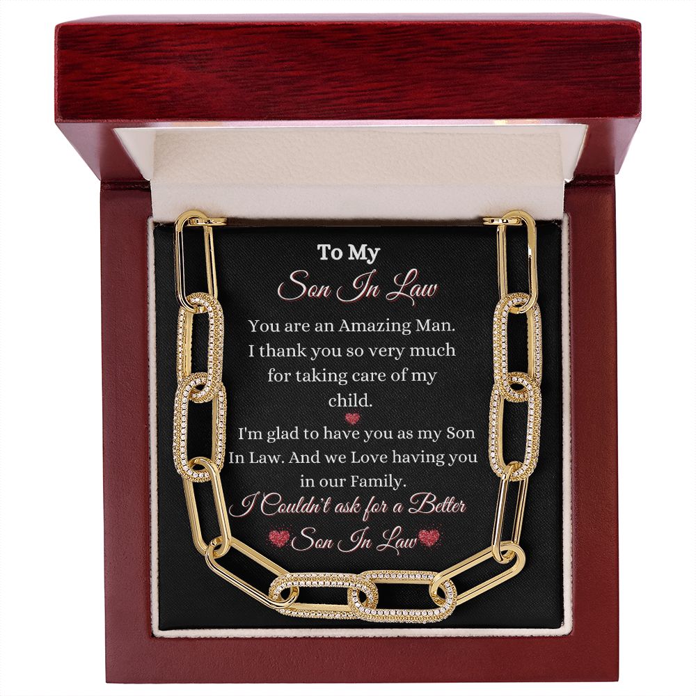SON IN LAW - FOREVER LINKED UNISEX NECKLACE - (BLK)