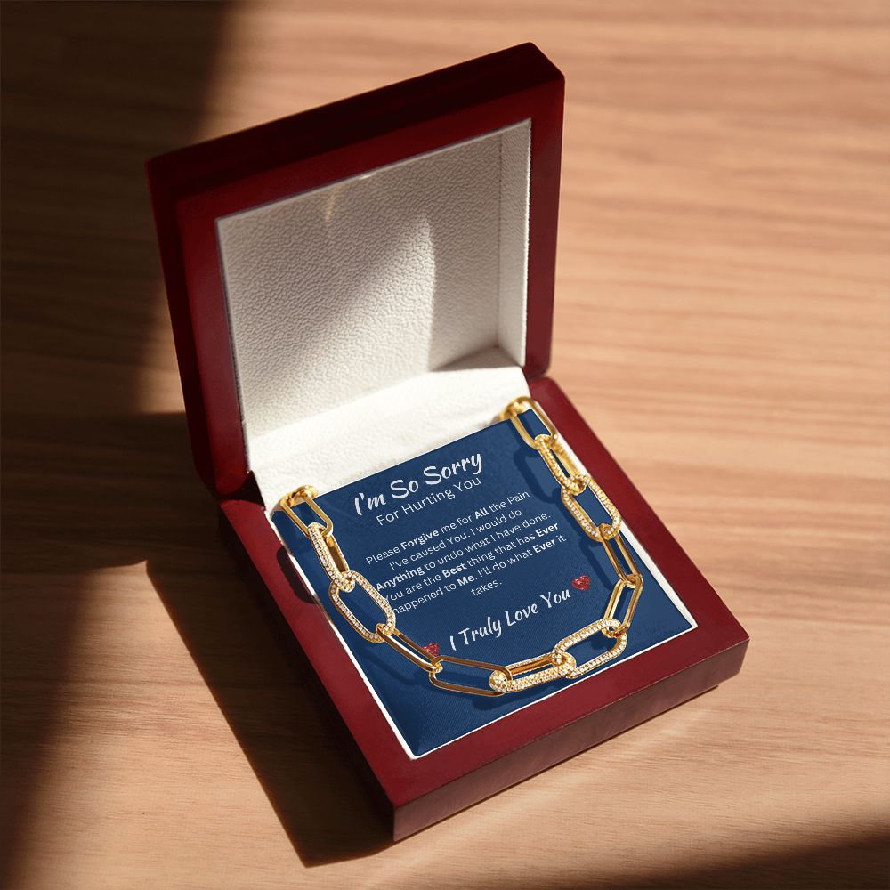 I'M SO SORRY - FOREVER LINKED UNISEX NECKLACE - (BLUE)