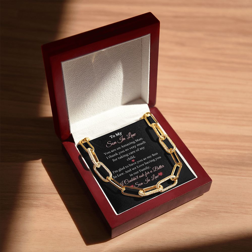 SON IN LAW - FOREVER LINKED UNISEX NECKLACE - (BLK)