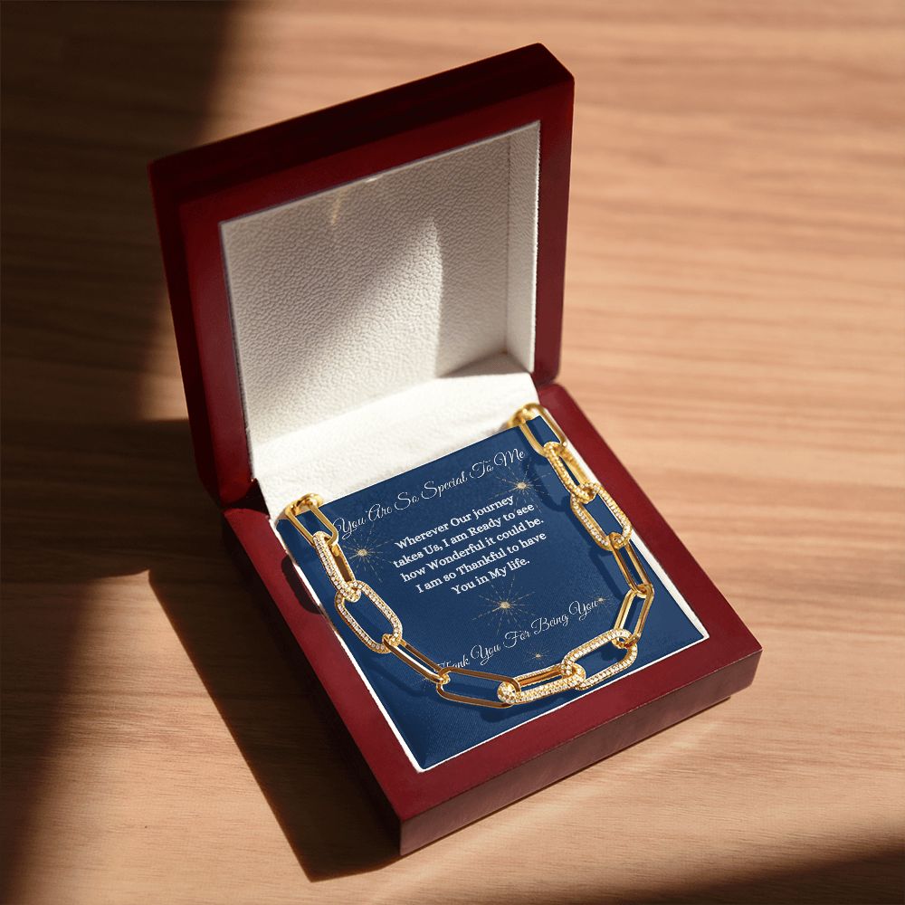 YOU ARE SO SPECIAL TO ME - UNISEX - FOREVER LINK NECKLACE - (BLUE)