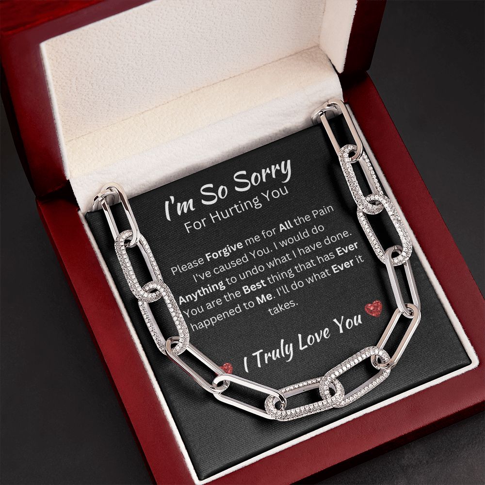 I'M SO SORRY - FOREVER LINKED UNISEX NECKLACE - (BLK)