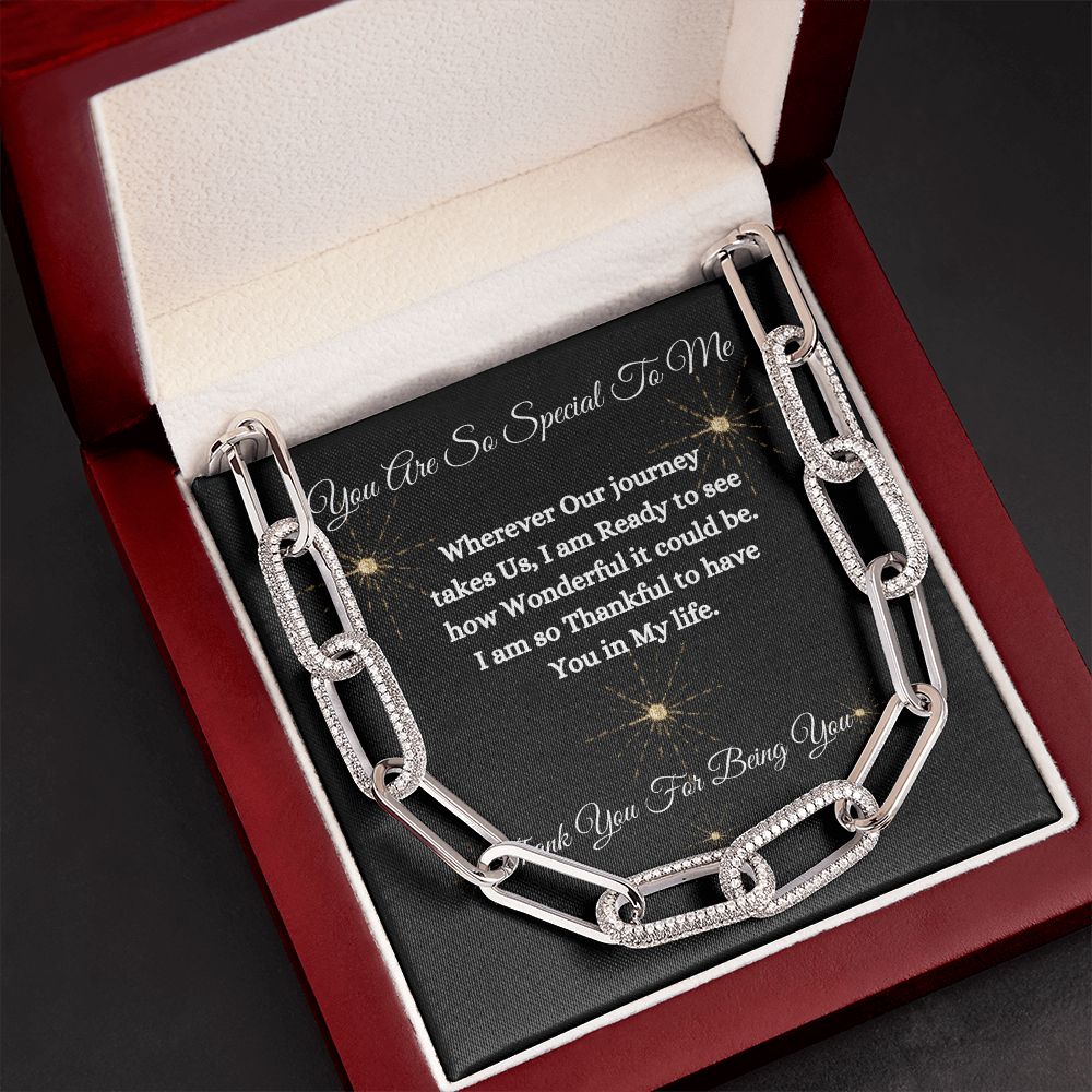YOU ARE SO SPECIAL TO ME - UNISEX - FOREVER LINK NECKLACE - (BLK)