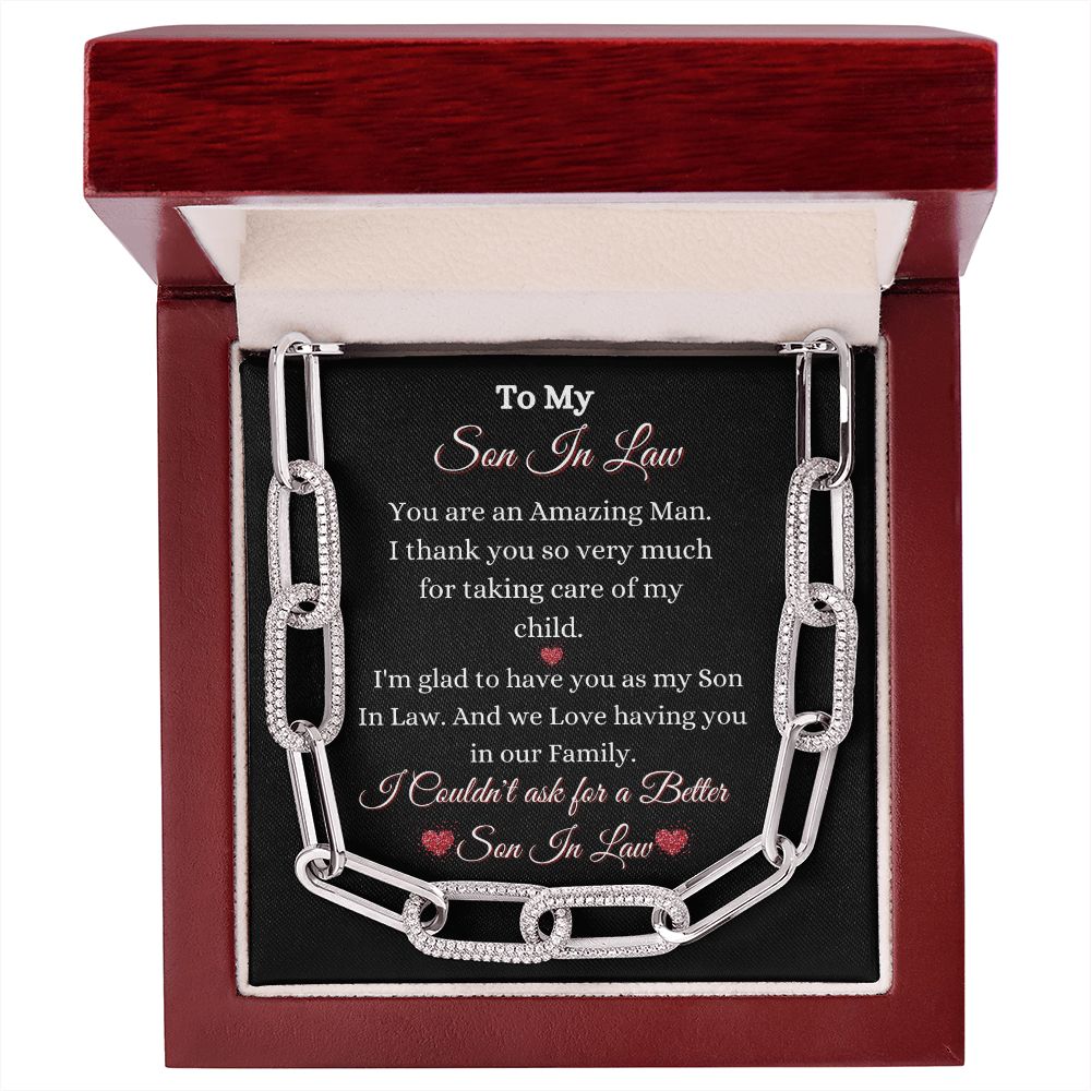 SON IN LAW - FOREVER LINKED UNISEX NECKLACE - (BLK)