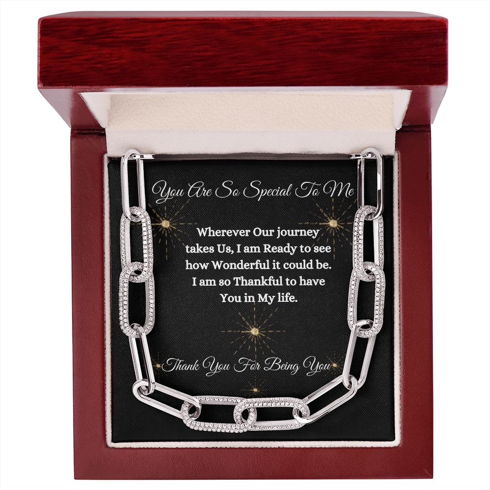 YOU ARE SO SPECIAL TO ME - UNISEX - FOREVER LINK NECKLACE - (BLK)