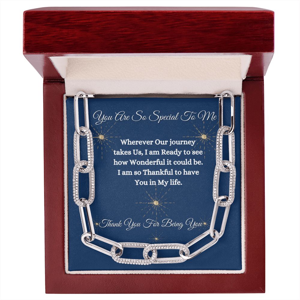 YOU ARE SO SPECIAL TO ME - FOREVER LINKED UNISEX CHAIN - (BLUE)